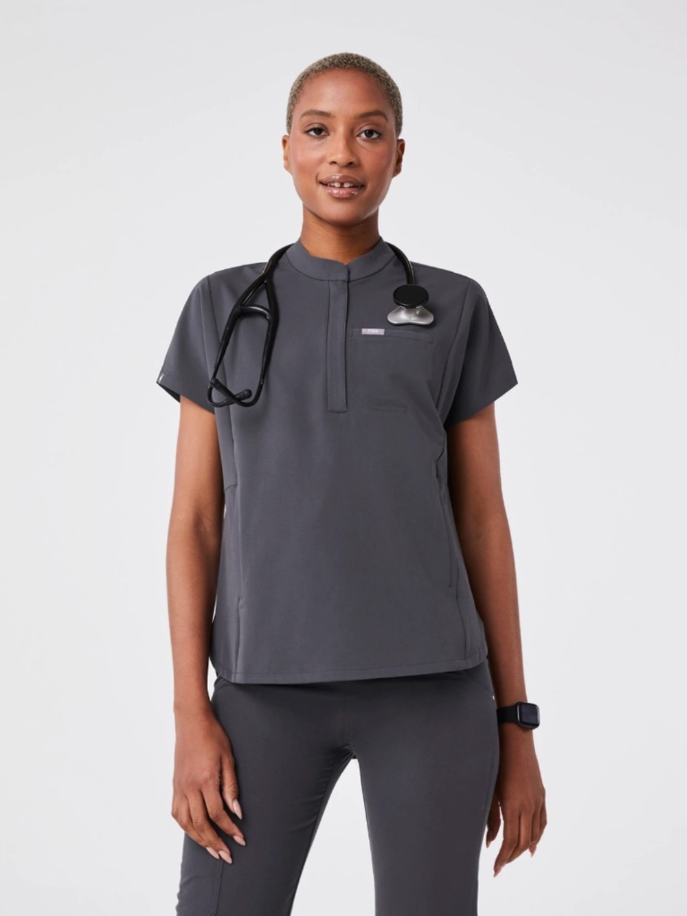 Montex Relaxed Scrub Top charcoal